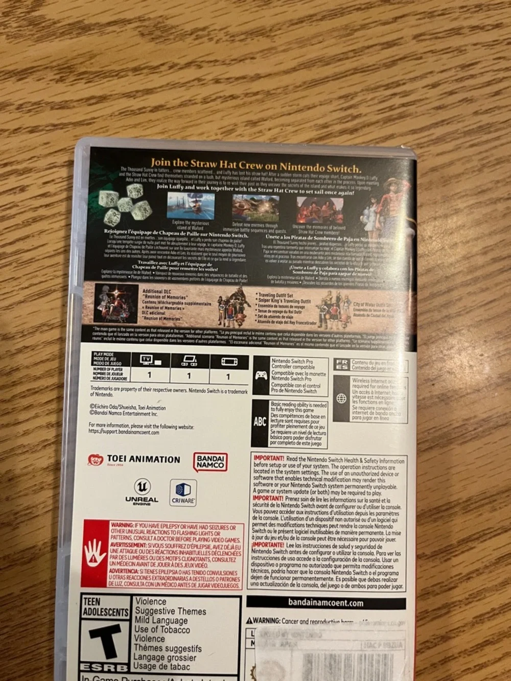 Nintendo One Piece Odyssey Deluxe Edition - Blue Cover Art